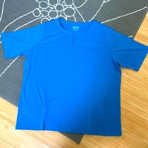 1X Lands End v neck T in blue